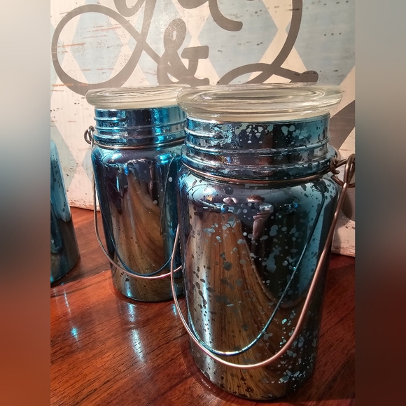 Valerie Parr Hill lndoor/Outdoor Hand Blown Mercury Glass Lit Mason Jars w/Timer - Picture 5 of 8